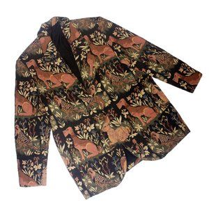 Vintage Thick Tapestry Woodland Creatures Ethereal Blazer Jacket